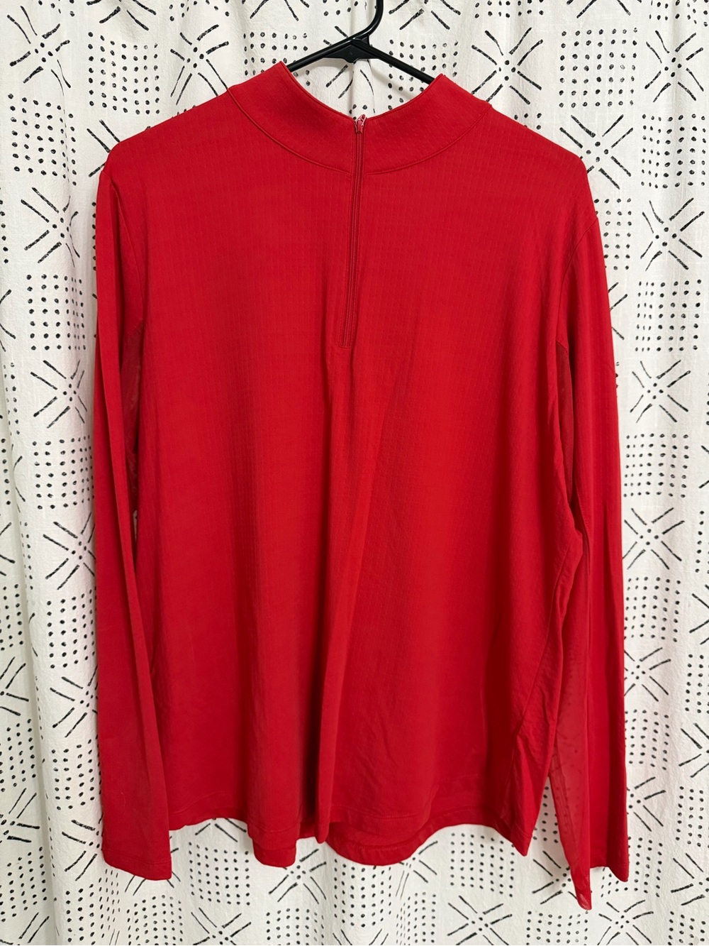 IBKUL Solid Long Sleeve Mock Neck Top - Red